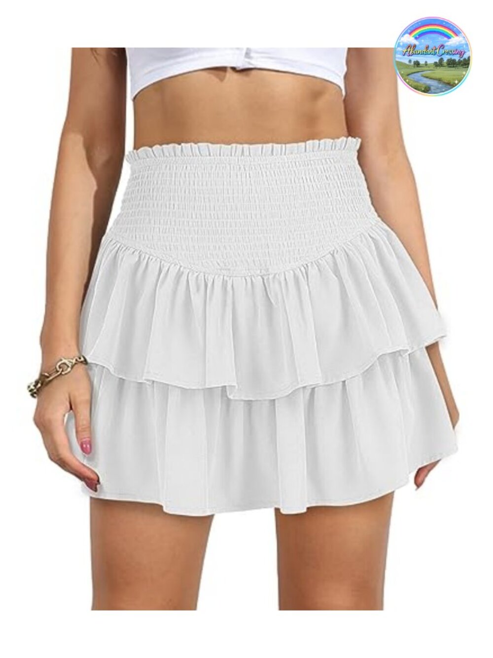 High Waist Ruffle Mini Skort Tiered A-Line Summer Party Skirt
